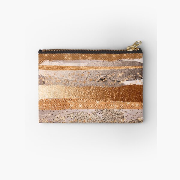 Item preview, Glitter and Metal Foil Strokes on Faux  Copper Blush Metal designed and sold by MysticMarble.