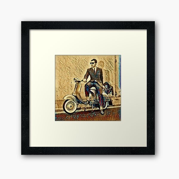 Vespa Scooter Mod with Sunglasses Framed Art Print