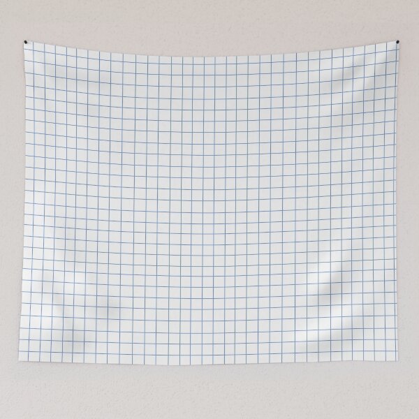 Item preview, School Grid - Blue Grid Over white sheet of paper - Aesthetic Pattern designed and sold by Plastic Memory Archive.