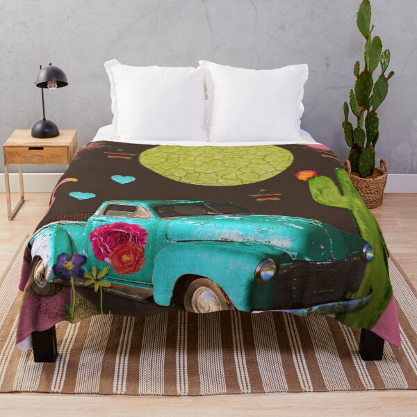 Item preview, Retro Boho Old Blue Truck designed and sold by FolkNFunky3.