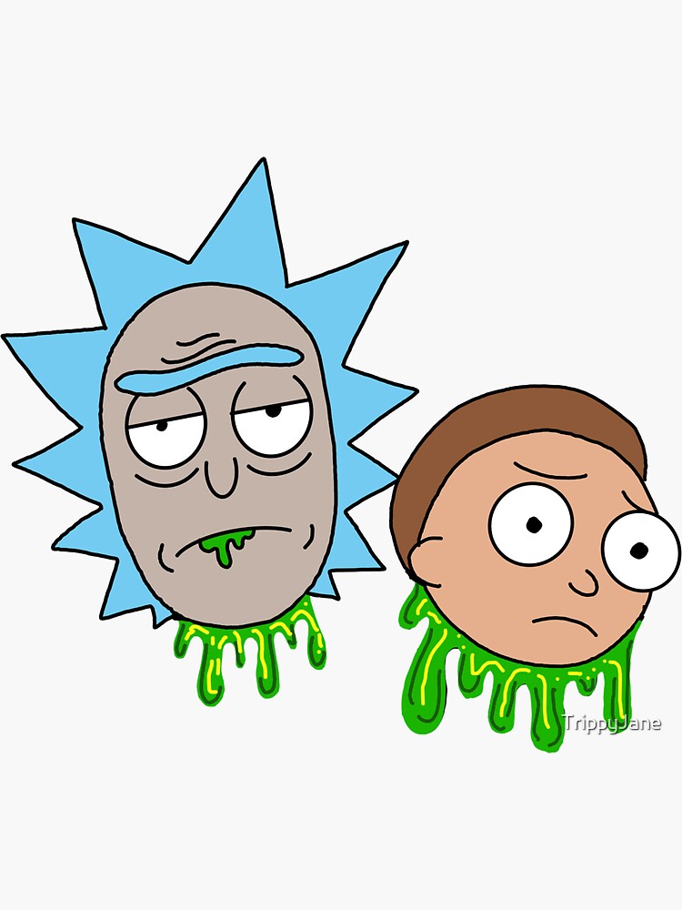 "portal dripping Rick and Morty" Sticker by TrippyJane ...