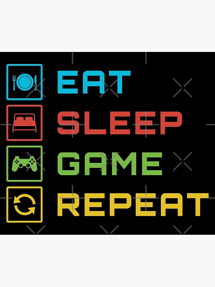 Disover Eat, Sleep, Game, Repeat - Color Premium Matte Vertical Poster