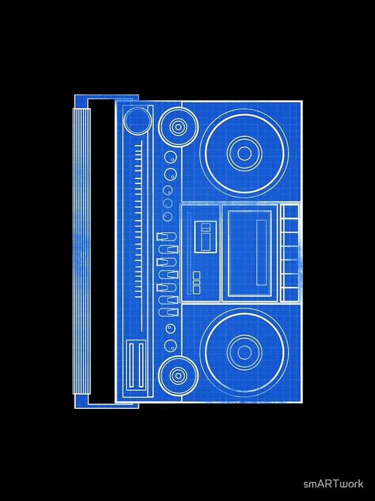 Thumbnail 4 of 4, iPhone Case, BoomBox Blueprint designed and sold by smARTwork.