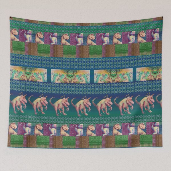 Item preview, Bohemian Cat and Dinosaurs Happy designed and sold by WatersEdgeGal.