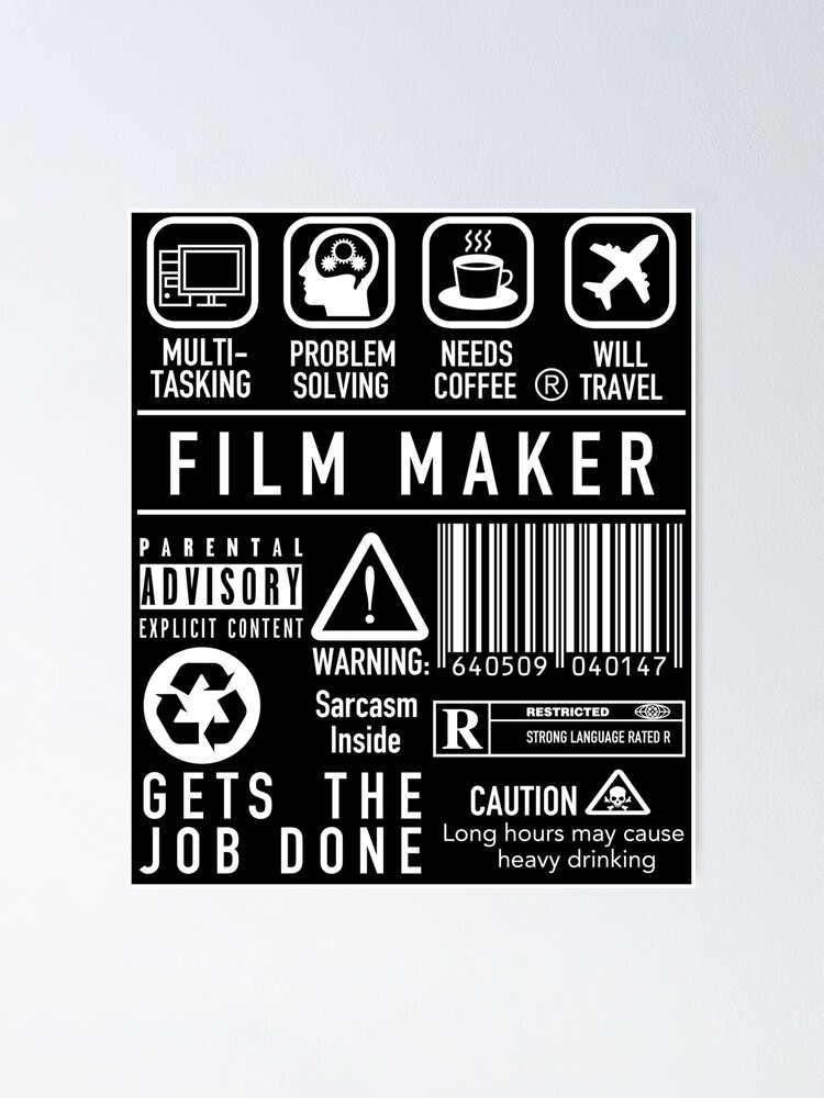 film maker shirt inspirational filmmaker symbols poster by drvx redbubble redbubble