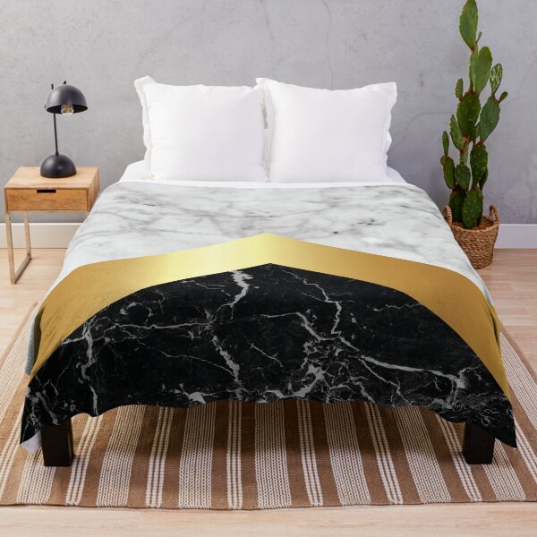 Item preview, Stone Arrow Pattern - White & Black Marble & Gold #147 designed and sold by Natural Collective.