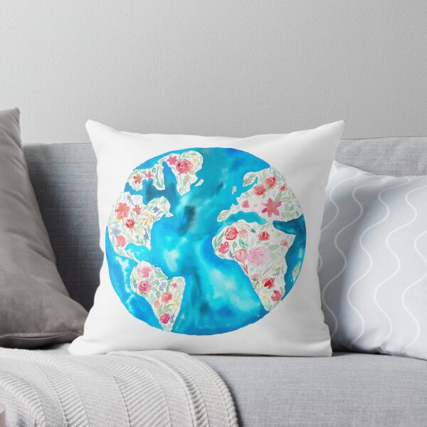 Item preview, The Earth Laughs in Flowers | Watercolor Earth designed and sold by Harpley Design Studio.
