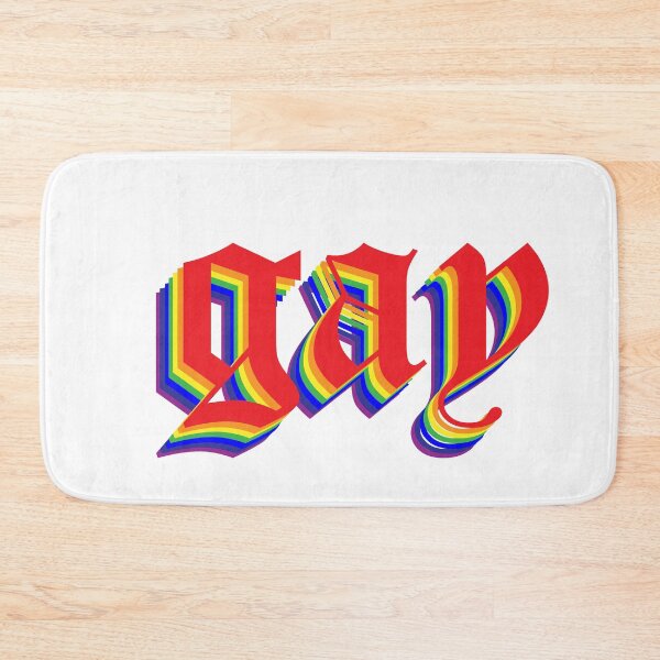Item preview, rainbow blackletter gay designed and sold by Catherine Titcomb.