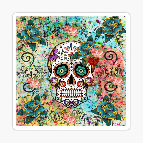 Item preview, Mosaic Sugar Skull, Day Of The Dead designed and sold by FolkNFunky3.