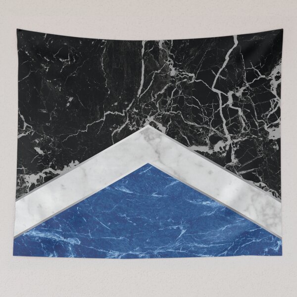 Item preview, Stone Arrow Pattern - Black, White & Blue Marble #227 designed and sold by Natural Collective.