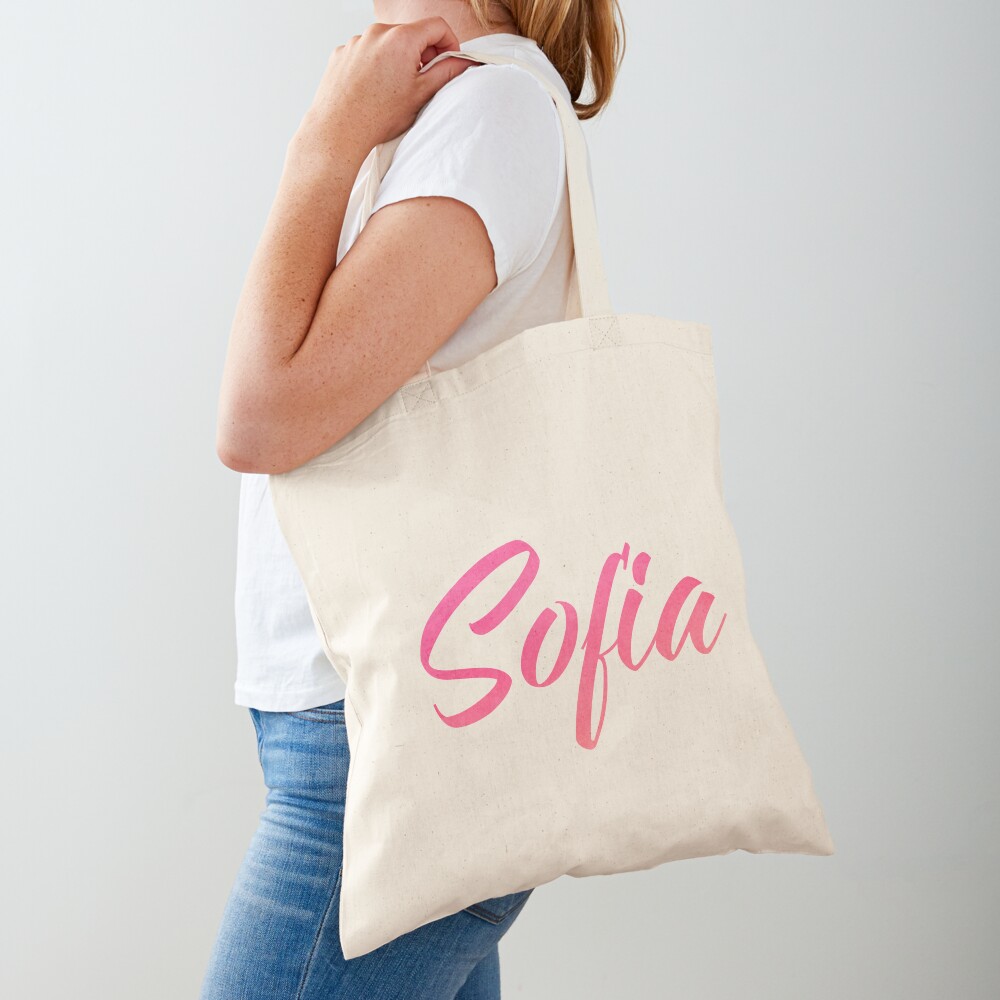 Sofia Girls Name Pink Watercolor Type Design Tote Bag By Comickitsch Redbubble