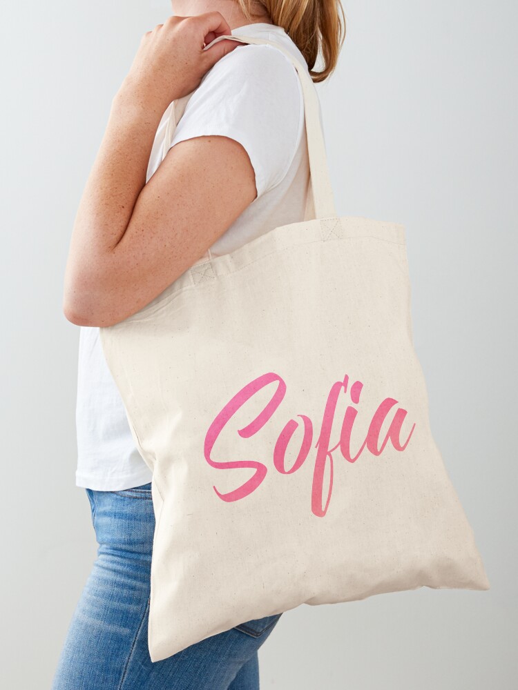 Sofia Girls Name Pink Watercolor Type Design Tote Bag By Comickitsch Redbubble