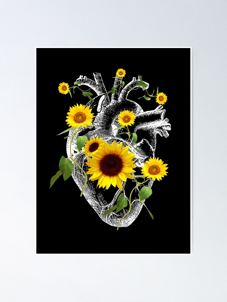 Spring floral Human heart, Heart flower, sunflowers,yellow floral 