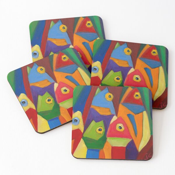 Cube Fish Coasters (Set of 4)