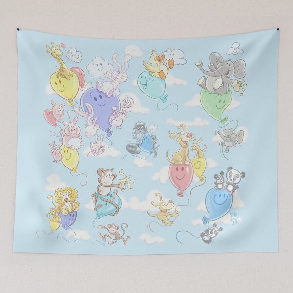 Item preview, Balloon Babies, Blue designed and sold by DoaDoodle.