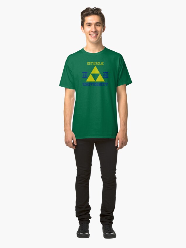 T-shirt classique ''HYRULE UNIVERSITY bleu' : autre vue
