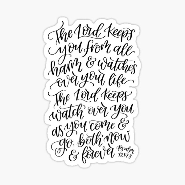 Item preview, The Lord keeps you art work | Psalm 121:7-8 | Hand lettered script | Travel art | Nursery art designed and sold by Rebecca Claire Designs.