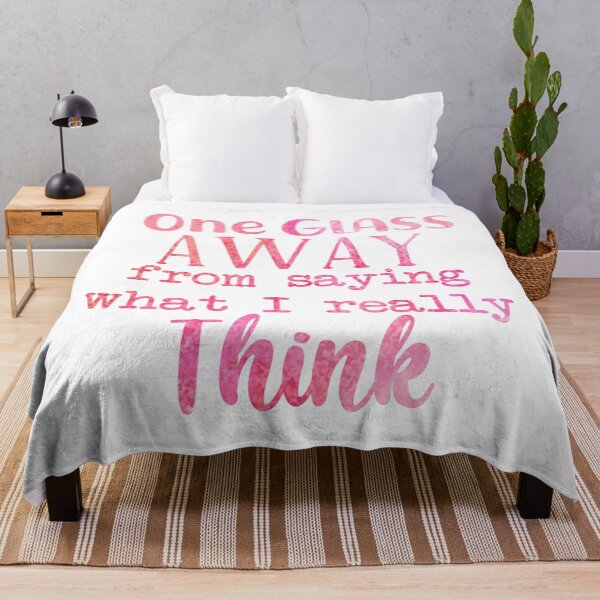 Item preview, One Glass Away - Sassy Wine Drinker Truth Quotes - Pink Watercolor designed and sold by MysticMagpie.