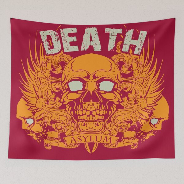 Item preview, Death Asylum Skulls And Wings designed and sold by leen12 Art Designs Prints.