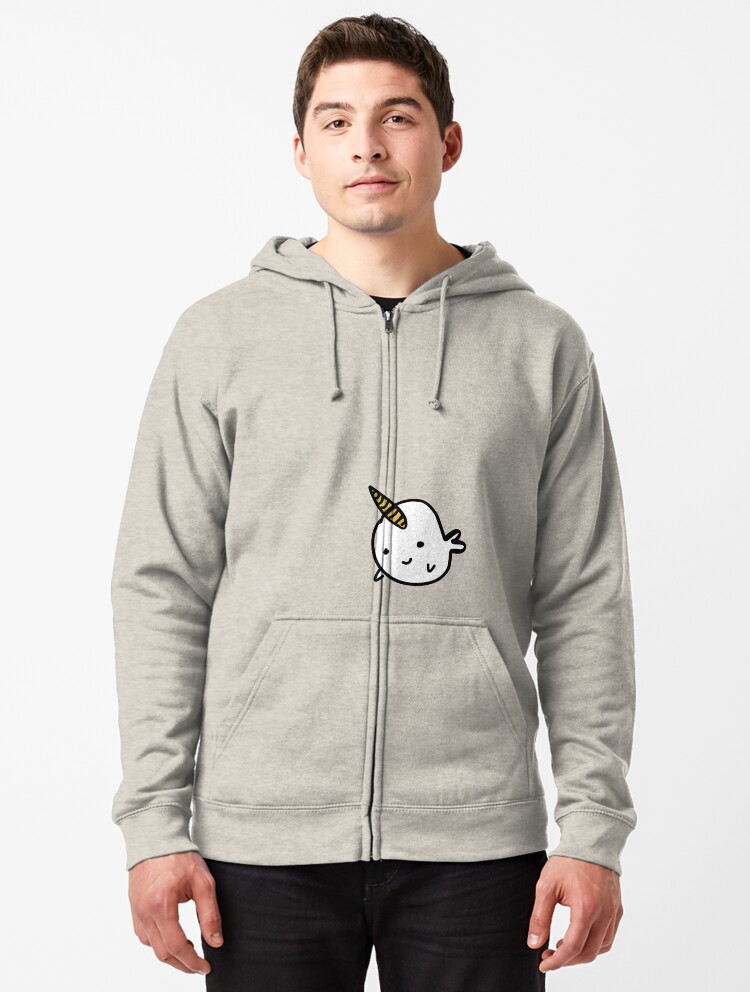 narwhal hoodie with horn