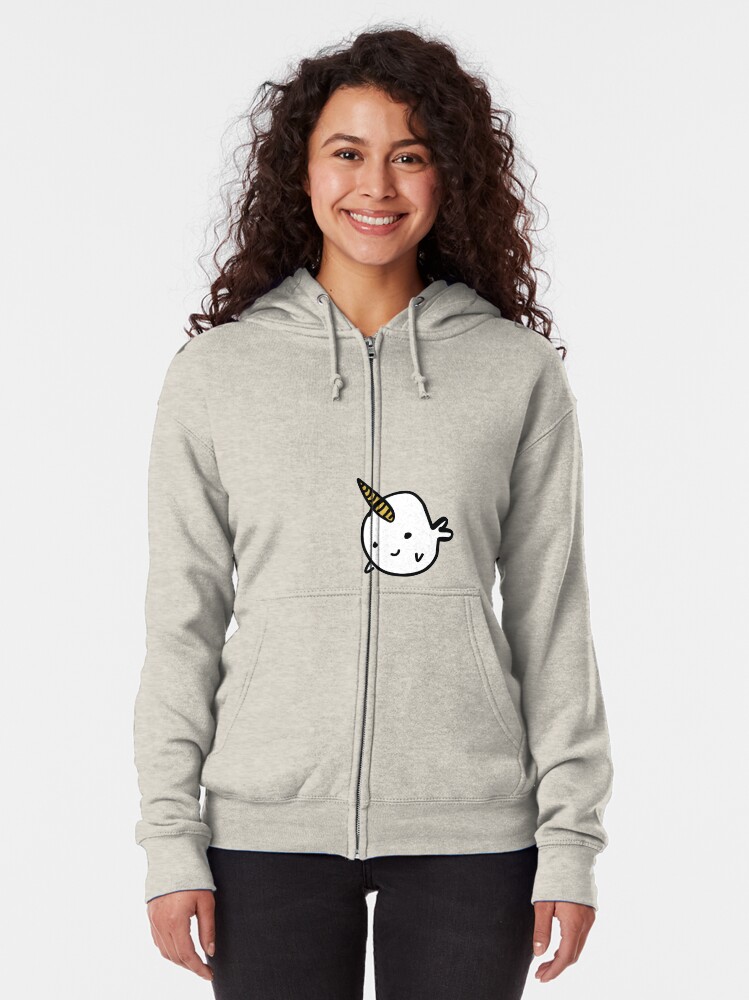 narwhal hoodie with horn