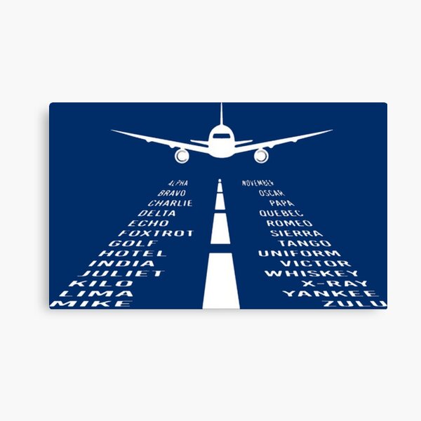 Airplane Phonetic Alphabet Canvas Print