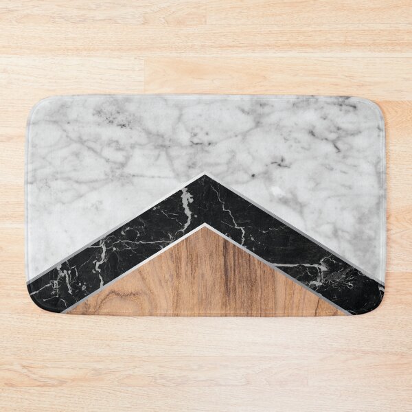 Item preview, Stone Arrow Pattern - White & Black Marble & Wood #585 designed and sold by Natural Collective.