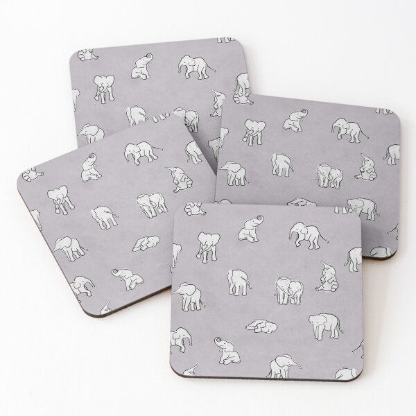 Item preview, Indian Baby Elephants in Grey designed and sold by Plastic Memory Archive.