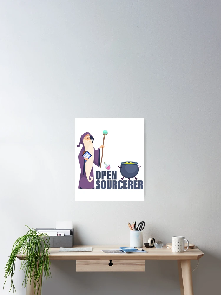 Thumbnail 2 of 3, Poster, Open Source Sourcerer Wizard Coding Programming designed and sold by yellowdellow.