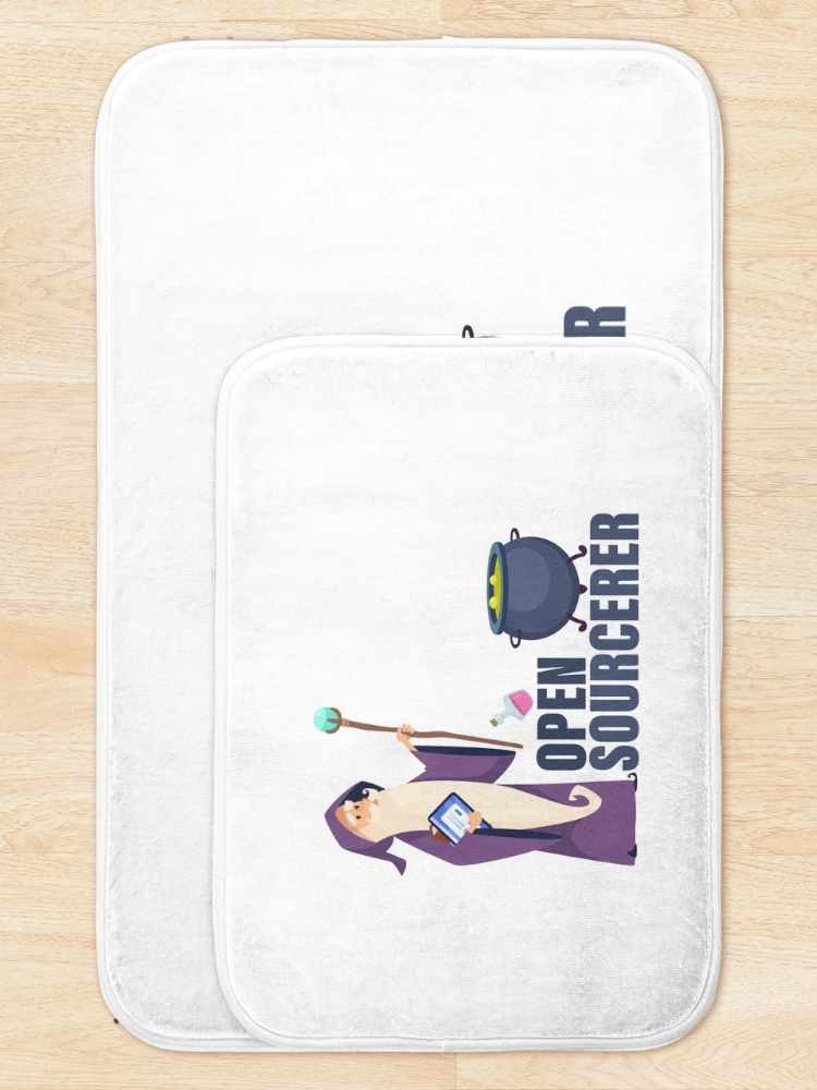 Thumbnail 5 of 6, Bath Mat, Open Source Sourcerer Wizard Coding Programming designed and sold by yellowdellow.