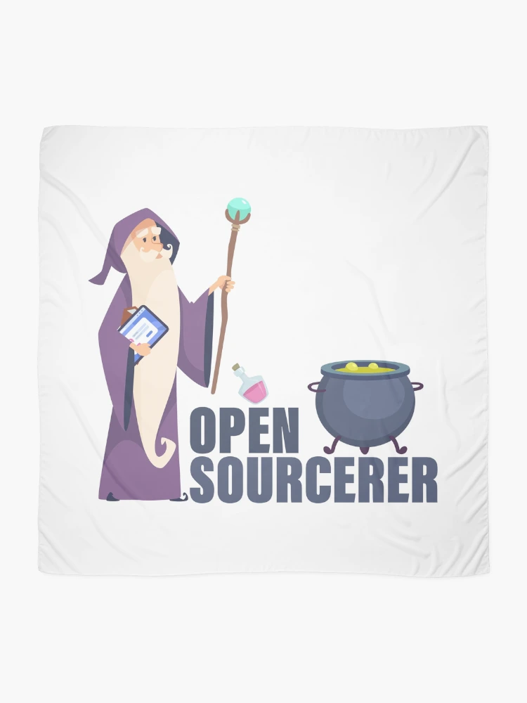 Thumbnail 2 of 3, Scarf, Open Source Sourcerer Wizard Coding Programming designed and sold by yellowdellow.