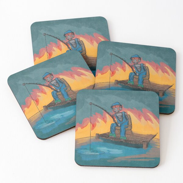 Fishing for Fishies Coasters (Set of 4)