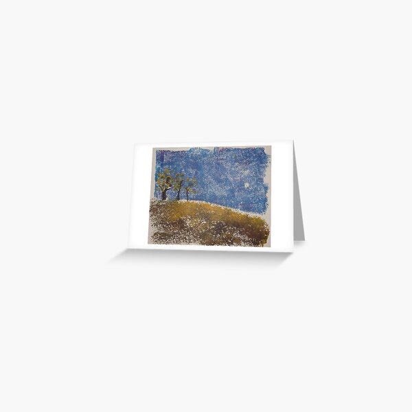 Three Trees on a Hill Greeting Card