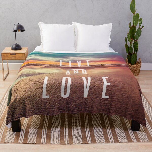 Item preview, Ocean Sea Beach Water Clouds at Sunset - Live and Love Typography designed and sold by artcascadia.