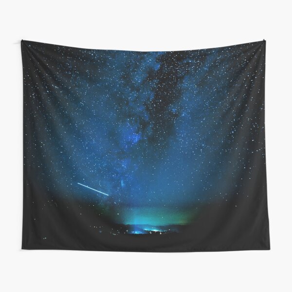 Stars and Space Night Sky - Blue Starry Milky Way in Arizona Tapestry
