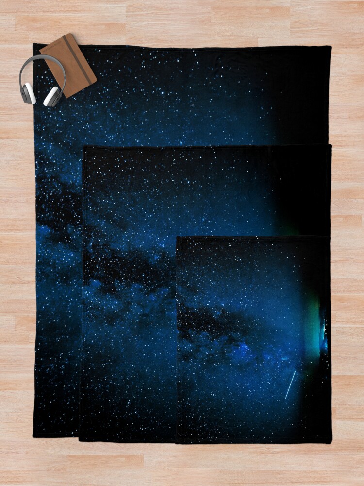 Alternate view of Stars and Space Night Sky - Blue Starry Milky Way in Arizona Throw Blanket