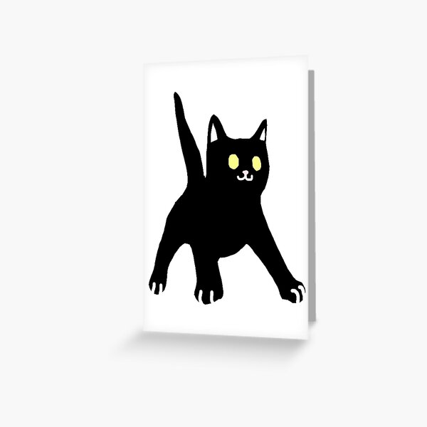 "Surprised Black Cat Meme" Greeting Card by roddyrodrods Redbubble