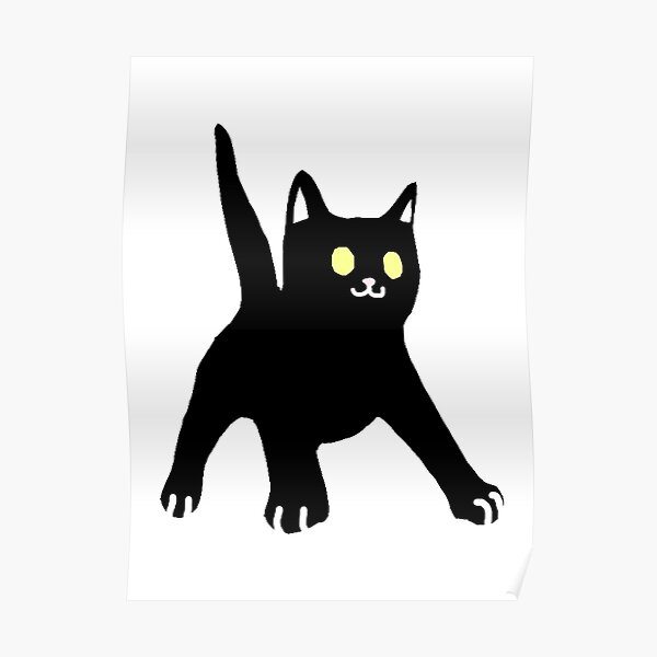 "Surprised Black Cat Meme" Poster for Sale by roddyrodrods Redbubble