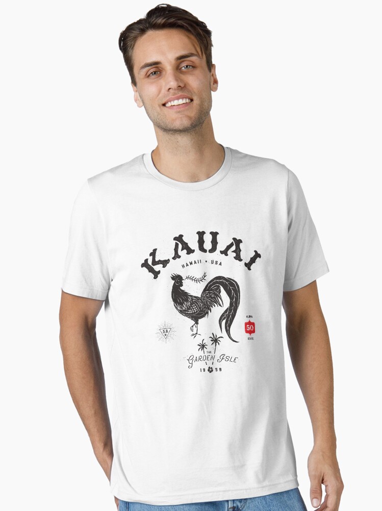 Vintage Kauai Garden Isle Aloha State With Chicken T-Shirt
