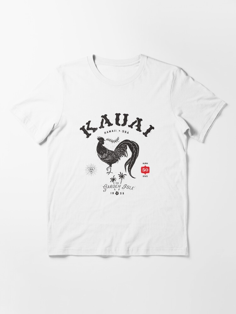 Vintage Kauai Garden Isle Aloha State With Chicken T-Shirt
