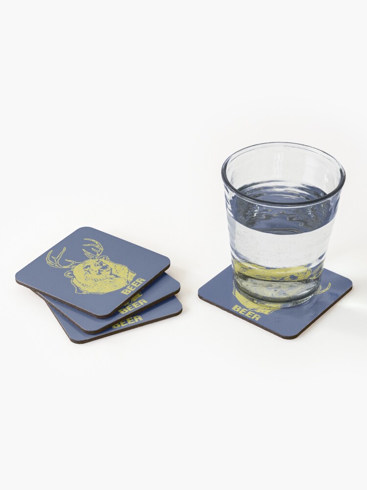 Alternate view of Bear + Deer = Beer Coasters (Set of 4)