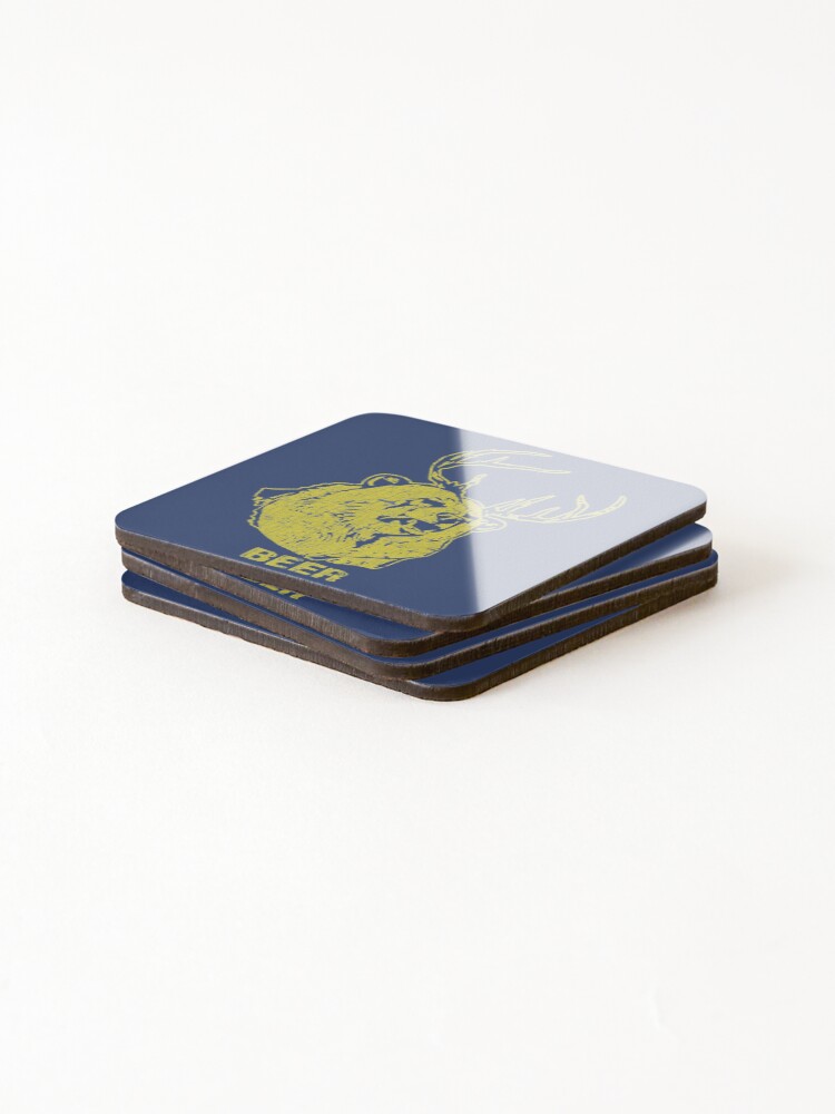 Alternate view of Bear + Deer = Beer Coasters (Set of 4)