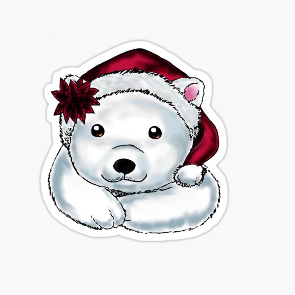 Christmas Polar Bear Sticker