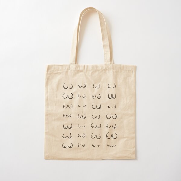 Boobs breasts pattern print Cotton Tote Bag