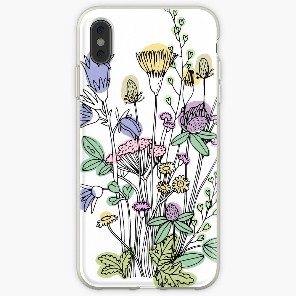 "Wildflower floral sticker decal" iPhone Case & Cover by joellis