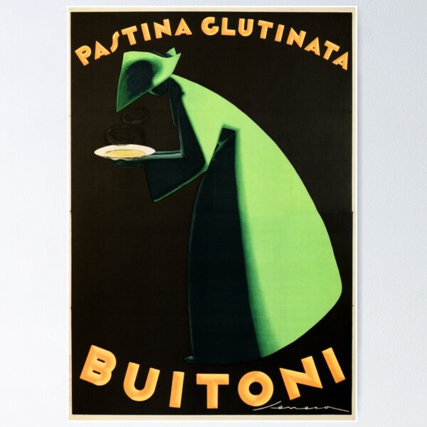 Aperçu de l'œuvre Pastina Glutinata BUITONI PASTA par Federico Seneca 1928 Vintage Italie nourriture publicité Art déco créée et vendue par retroposters.