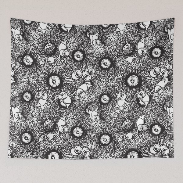 Item preview, Gumnut & Eucalyptus flowering Black And White Love designed and sold by Sketchbook Designs.