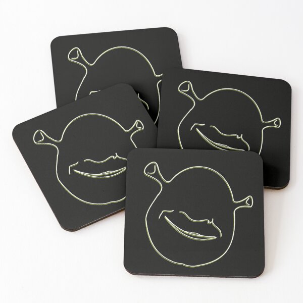 Item preview, Shrek poster outline green and white, with black background  designed and sold by littleharmonie2.