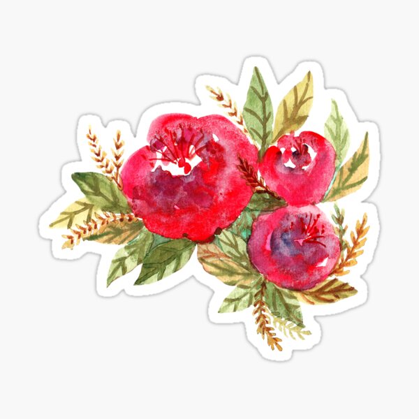 Red Flowers Sticker