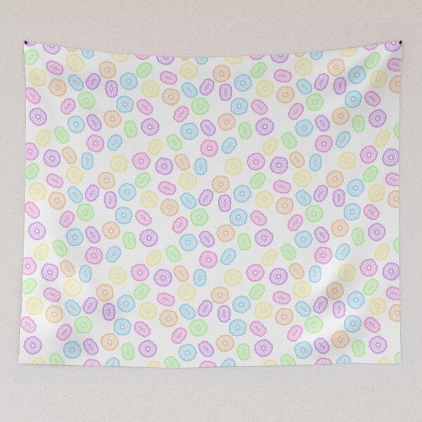 Item preview, Kawaii pastel fruit loops breakfast cereal pattern texture  designed and sold by Freakfla.